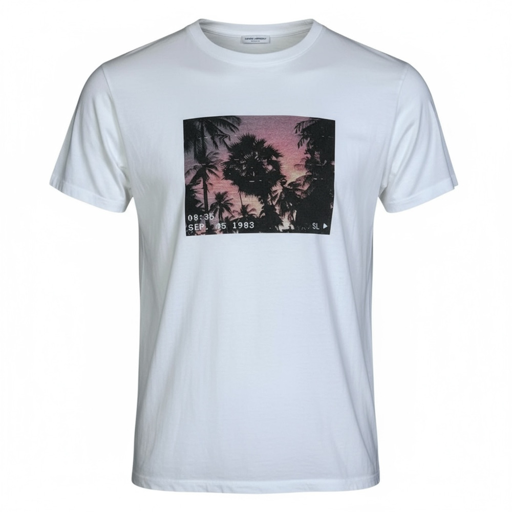 Saint Laurent Paris Women's Small Distressed Palm Tree VHS T-Shirt $430 Retail